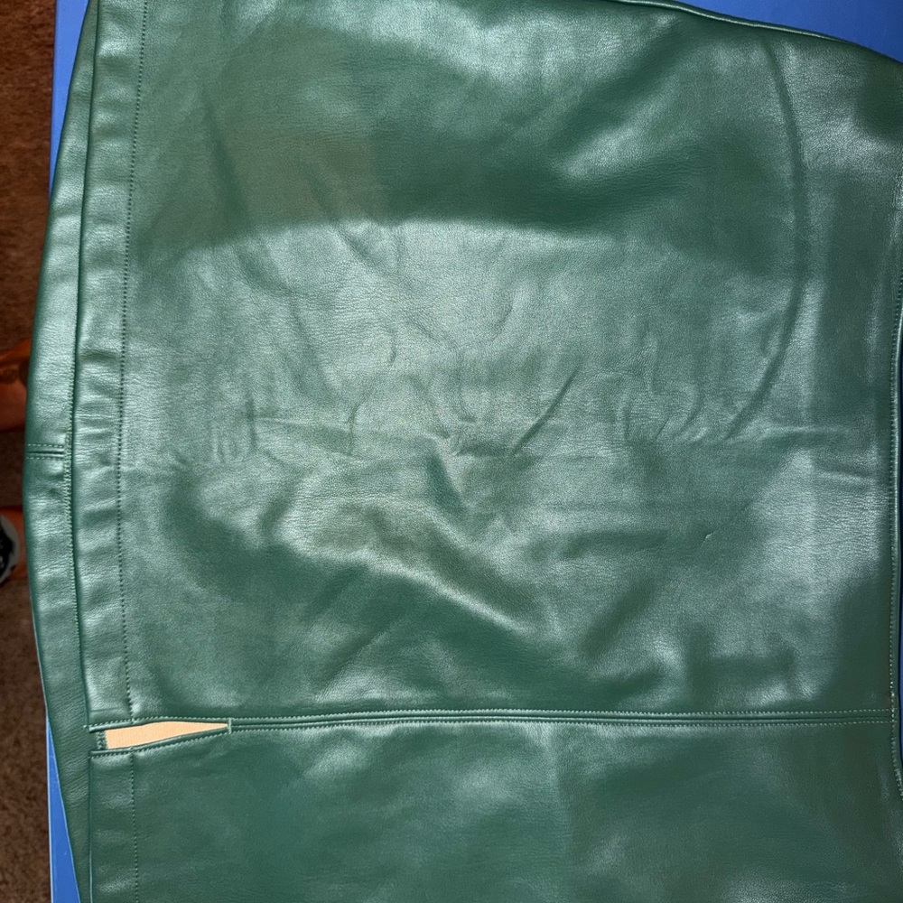 Green Faux Leather Skirt NWOT women’s large